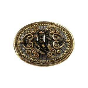 MICHAL GOLAN Gold Plated Agate Brooch